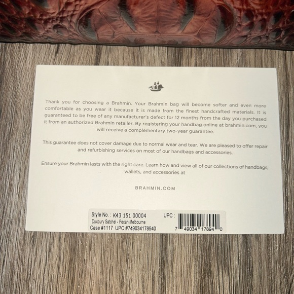 Brahmin Brown Crocodile Embossed Satchel - Picture 3 of 6